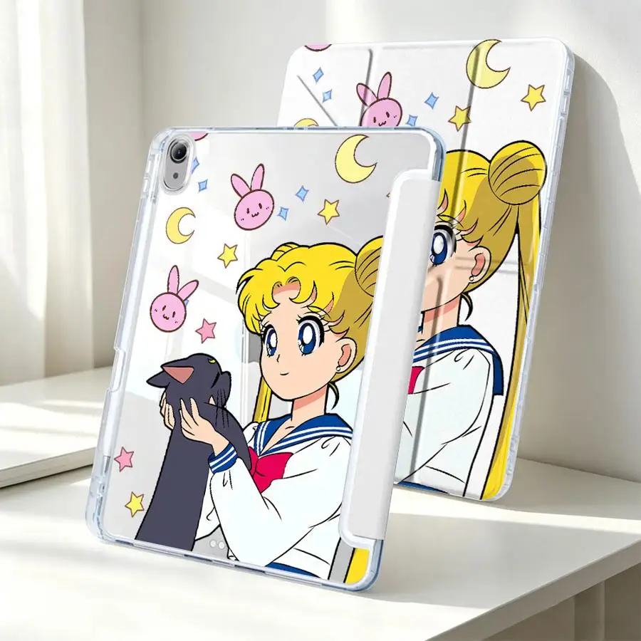 Sailors Cats Moons With Pen Slot Cover Tablet Case For iPad 10th Gen 12th 11th Mini 7 6 5 Pro 13 2025 2026 9th Air 8 M2 M3 3