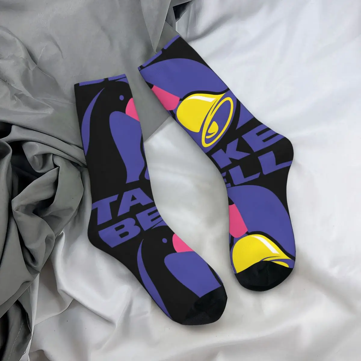 Chaussette de cloche de compression d'élan drôle pour hommes, Hip Hop, Harajuku, U-Untitled Goose Game, motif sans couture heureux, chaussettes d'équipage imprimées pour garçons