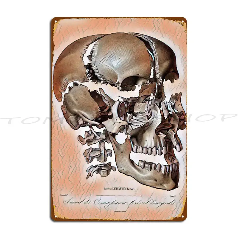 Shuttering 3d Human Model Skull Skeleton Metal Plaque Poster Kitchen Wall Decor Pub Painting Personalized  Tin Sign Poster