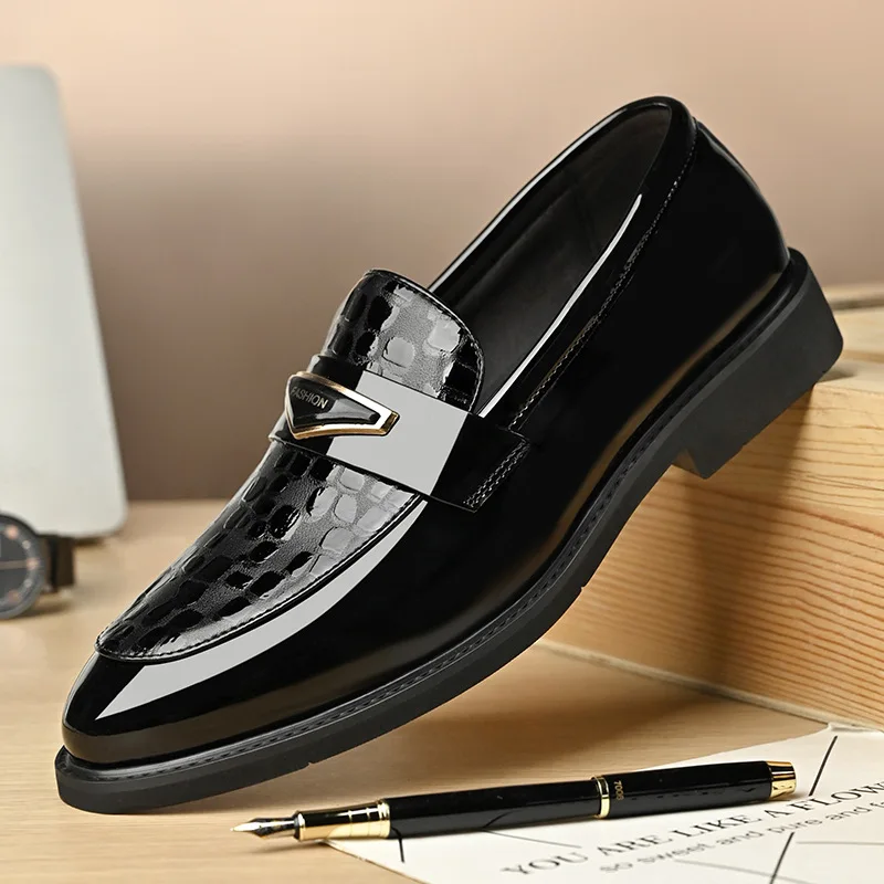 

Quality Fashion Soft Sole Wedding Shoes Business Men Dress Shoes Male Designer Black Cow Leather Shoes for Men Zapatos De Hombre
