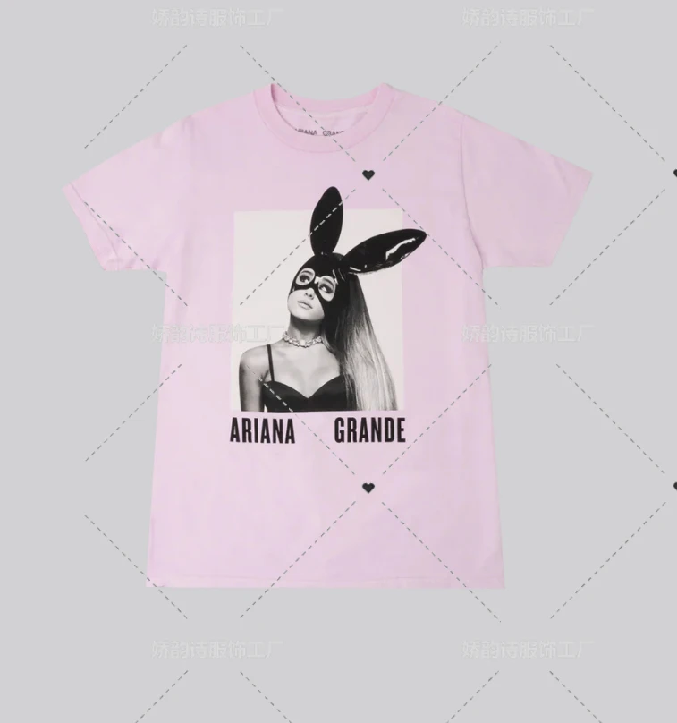 Ariana Grande DANGEROUS WOMAN PINK T-SHIRT Harajuku Funny Latest Music Clothes Women Graphic Pullover Oversized Ulzzang Tumblr