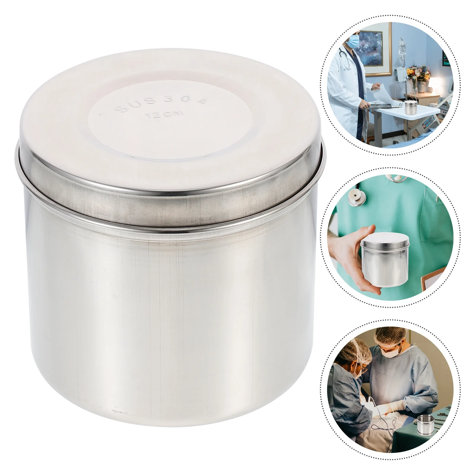 

1Pcs Stainless Steel Unguent Jar Sealed Storage Box for Dressing Cotton Ball Cotton Ball Container Durable Medical Salon Use