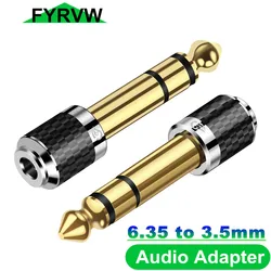 Connecteur adaptateur Jack 6.35mm à 3.5mm, amplificateur de casque, adaptateur Audio, Microphone, haut-parleur AUX, guitare 6.35 6.5 à 3.5