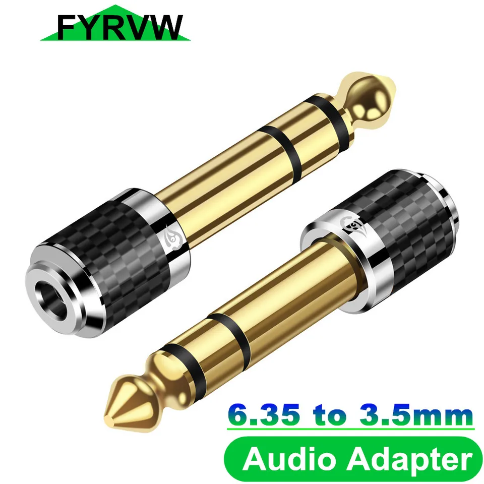 6 Adattatori Jack 3.5mm Femmina A 6.35mm Maschio – Per Cuffie, Chitarra E Microfono, Connettori Stereo TRS