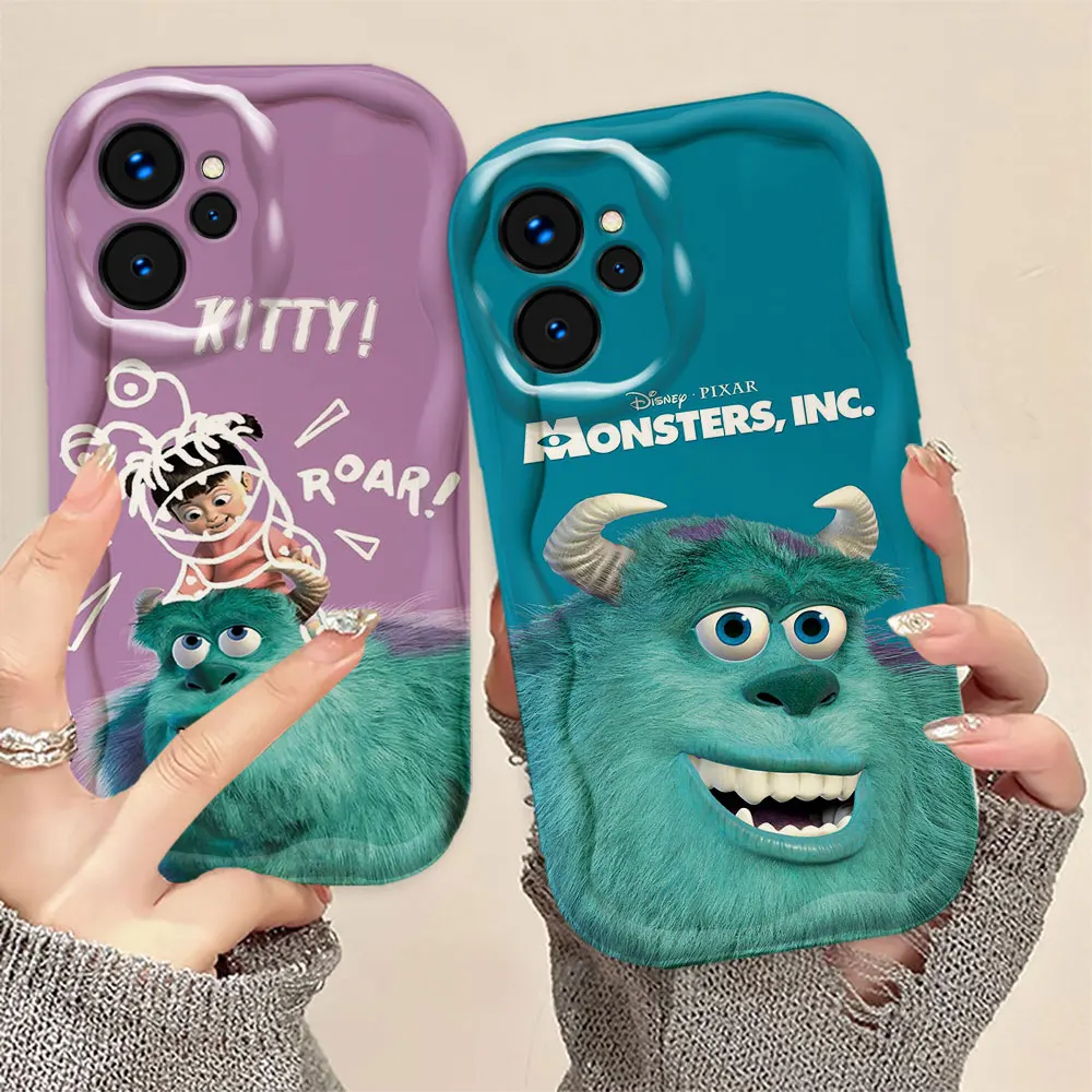 

Disney Both Kitty Monsters Inc 3D Wave Phone Case For REALME 5 6 7 8 10 11 12 C15 C20 C30 C33 C35 C55 C65 C67 C21Y GT3 TPU Case