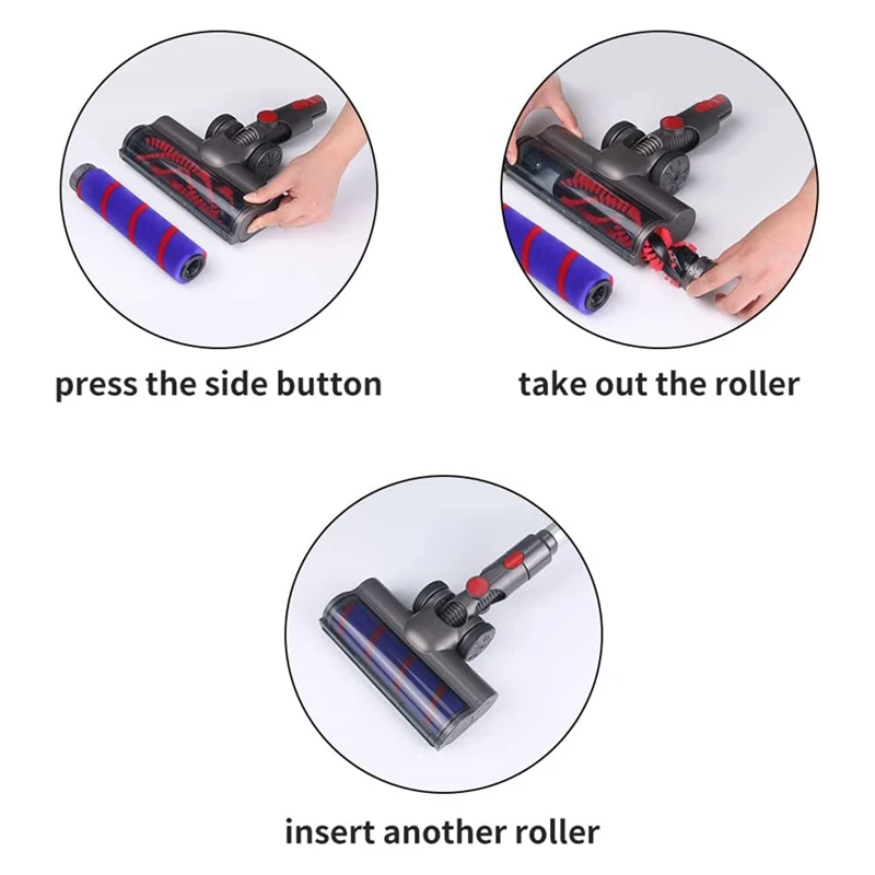 Electric Cleaning Brush Head Compatible For Dyson V7 V8 V10 V11 V15 Vacuum Cleaners, For Carpets And Hard Floors
