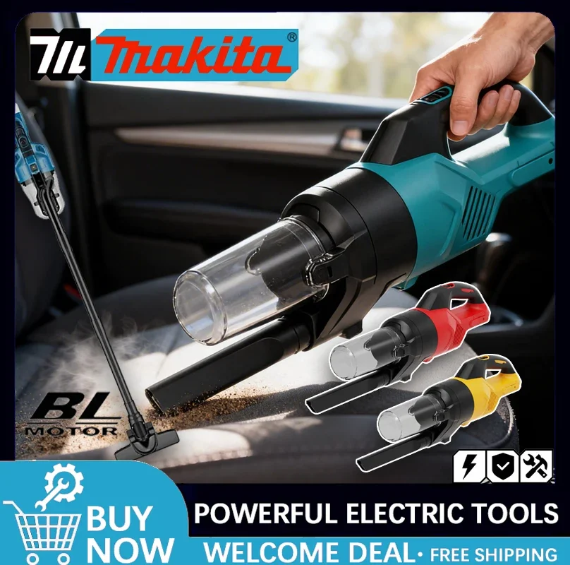 

Беспроводной ручной пылесос Makita для дома и автомобиля, идеально подходит для полов из твердых пород дерева и ковровых покрытий, совместим с Dewalt/Milwaukee