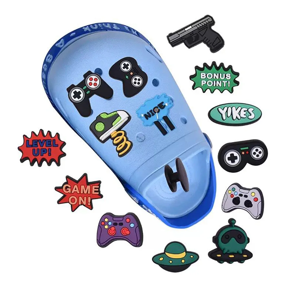 16pcs Game controller Shoe Charm for Shoe Drnaments Sandals Accessories PVC Decorations Wrist Strap Christmas Parties Kids Gift