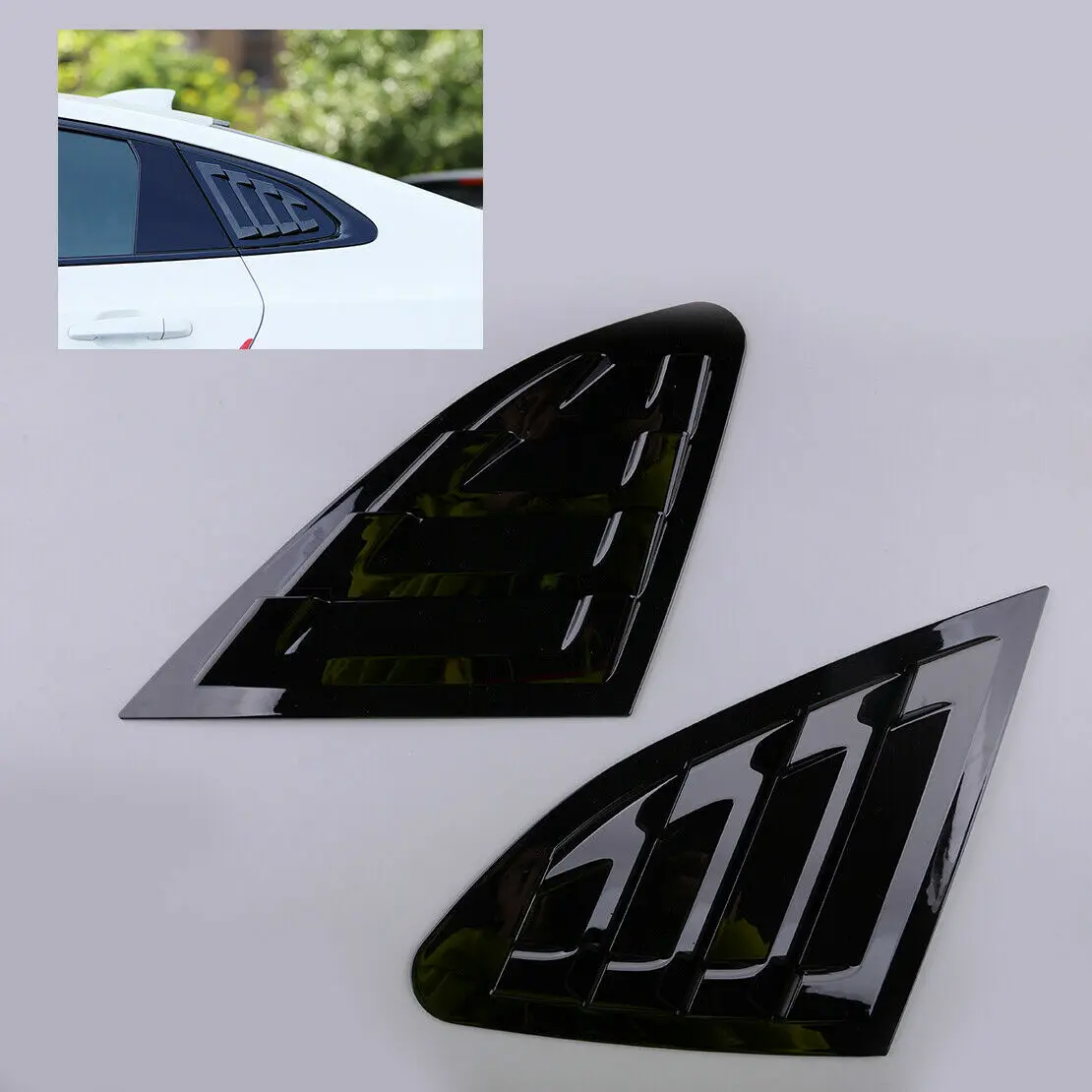 

FOR Chevrolet Malibu 2016-20 BLACK VENT 1/4 QUARTER SIDE WINDOW LOUVER COVER