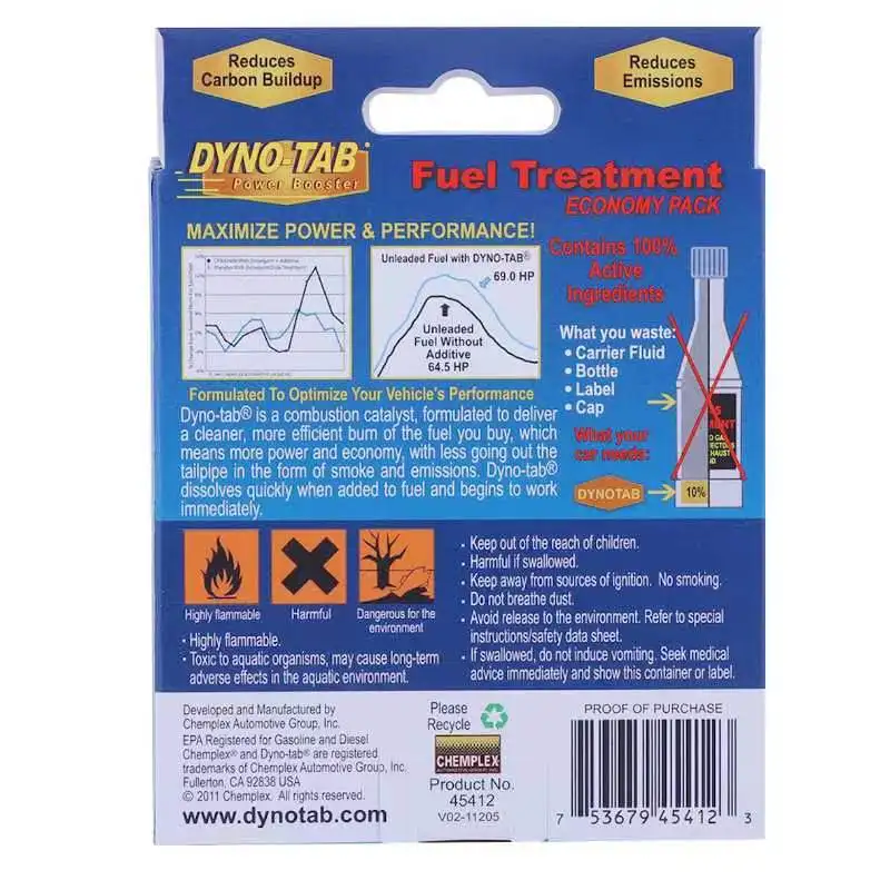 Madie In USA Treat 720Litres Dynotab Fuel Treatment Help Improve Fuel Economy Increase Power Add Octane for Gasoline and Diesel