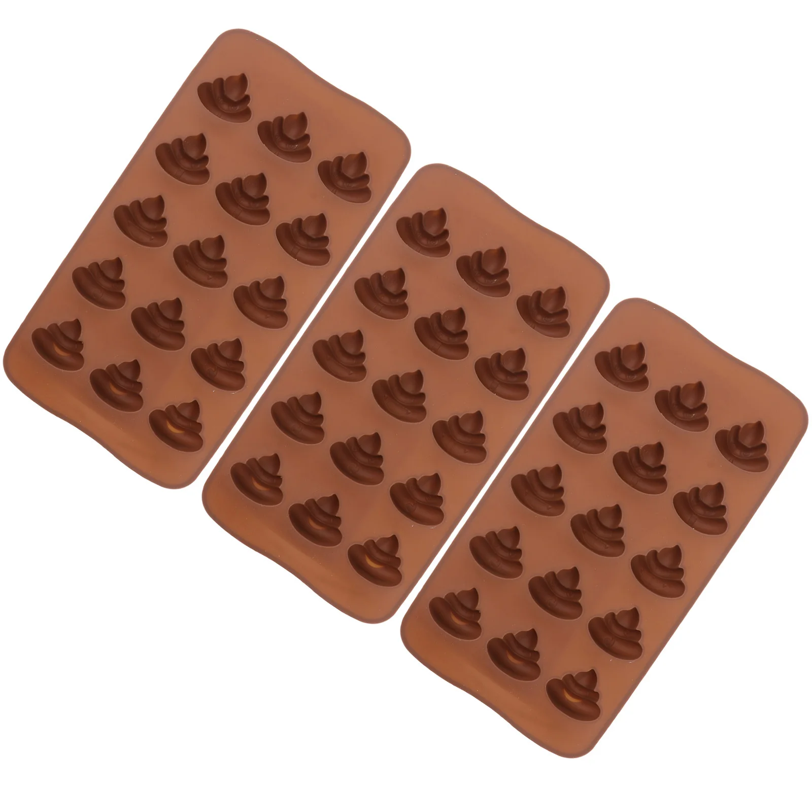 Molde de silicona para dulces con forma de caca, 3 uds., 15 cavidades, molde reutilizable para hornear Chocolate, apto para lavavajillas, herramienta de cocina, moldes para hornear de silicona