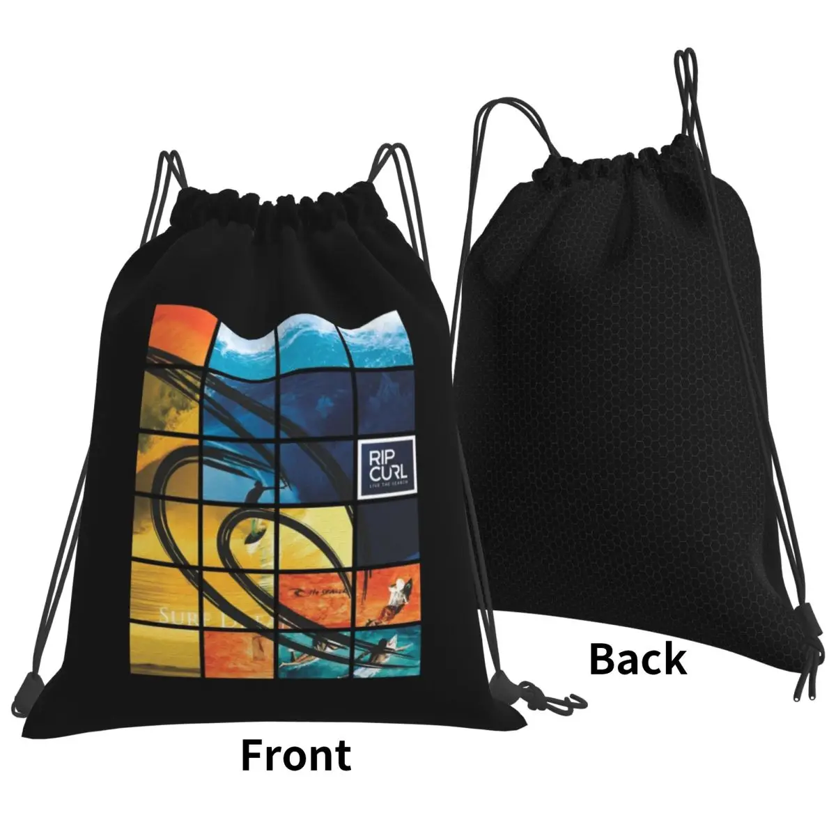 ملصقات Rip Curl Skates Logo حقائب ظهر كاجوال محمولة برباط حقيبة رياضية حقائب كتب للسفر والمدرسة