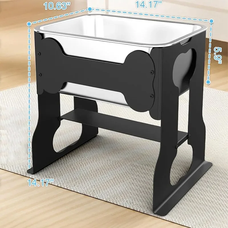 Elevated dog water bowl Medium and large dog stainless steel water bowl Easy to clean and protect spine