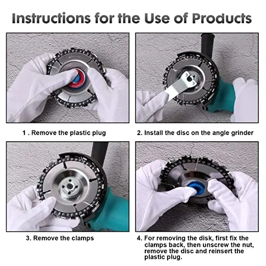 Woodworking Carving Disc 4 Inch 22 Teeth & Tungsten Grinder Carving Disc Anti-Kickback Double Saw Teeth Shaper Angle Grinder
