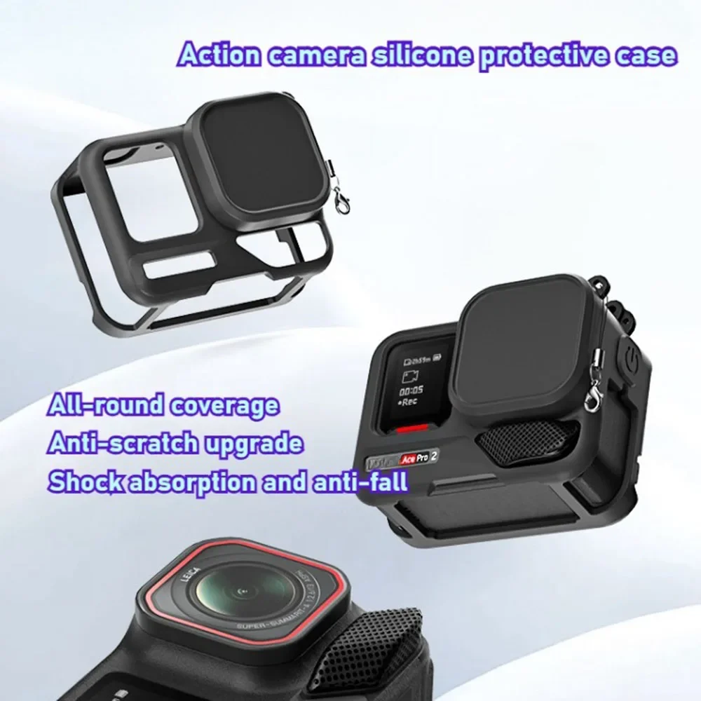 Silicone Protective Case For Insta360 Ace Pro 2 Cover Body Silicone Case Sleeve Lens Cap for Insta360 Ace Pro2 Action Accessory