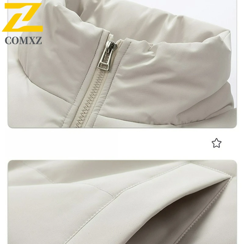 Men Cotton Jacket 2025 Winter Fashion Warm Puffer Windproof Outerwear Casual Streetwear Style Cold Weather Daily Outfits Coat