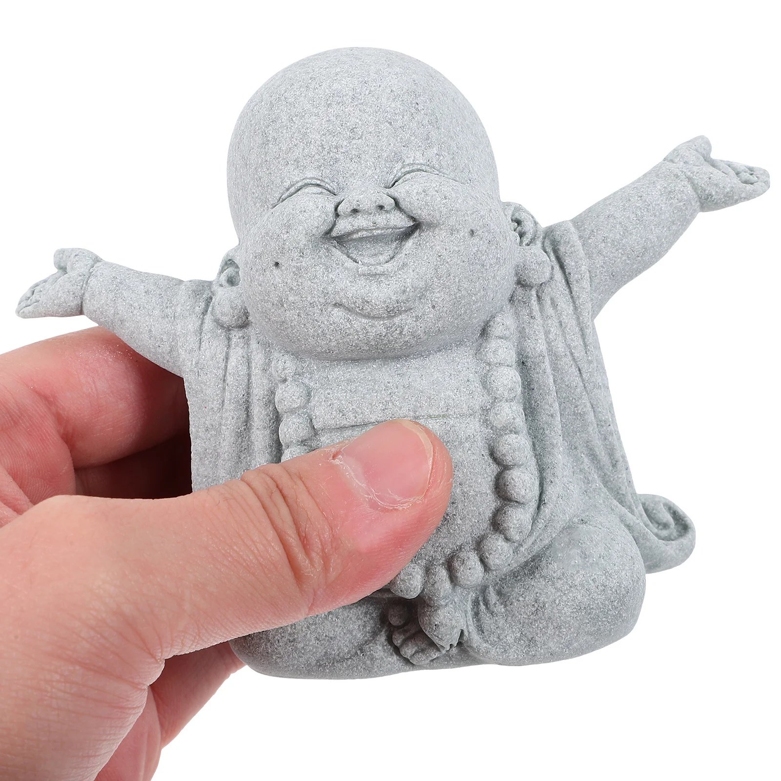 

Cute Sandstone Buddha Statue Aquarium Decor Ornament Fish Tank Desktop Home Garden Elegance Traditional Zen Culture Reusable