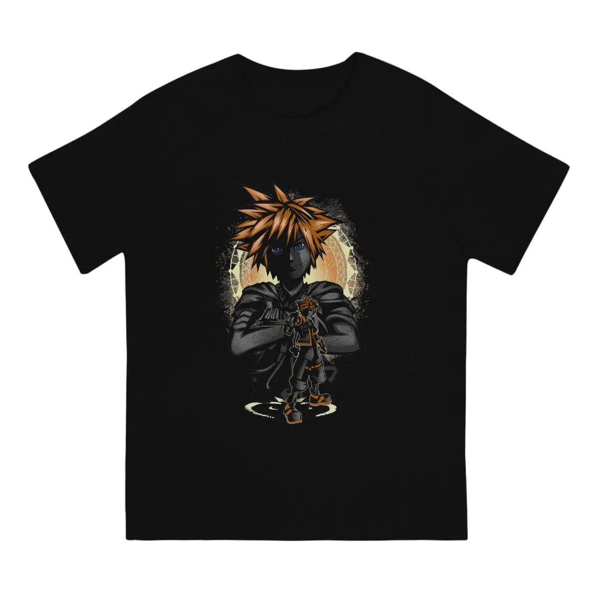 Men T-Shirts Keyblade Protagonist Sora Classic  Fashion 100% Cotton Tees Short Sleeve Kingdom Hearts Riku Game T Shirt