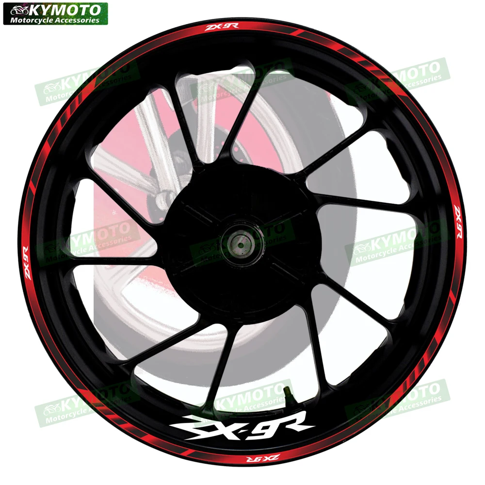 

For ZX-9R ZX9R racing motorcycle accessories 17 inch front and rear wheel decals fairing hub reflective rim stripe stickers