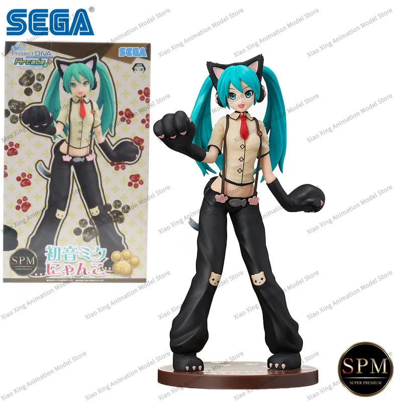 sega-spm-vocaloid-hatsune-miku-projeto-diva-arcade-tom-futuro-hatsune-miku-gato-suspender-calcas-pvc-23cm-anime-figura-modelo-brinquedo