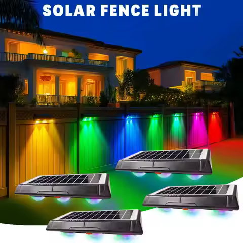 1-2Pcs Solar Fence Lights Solar Powered LED Deck Light Color Changing Waterproof Outdoor Illumination for Fence Posts Balcony