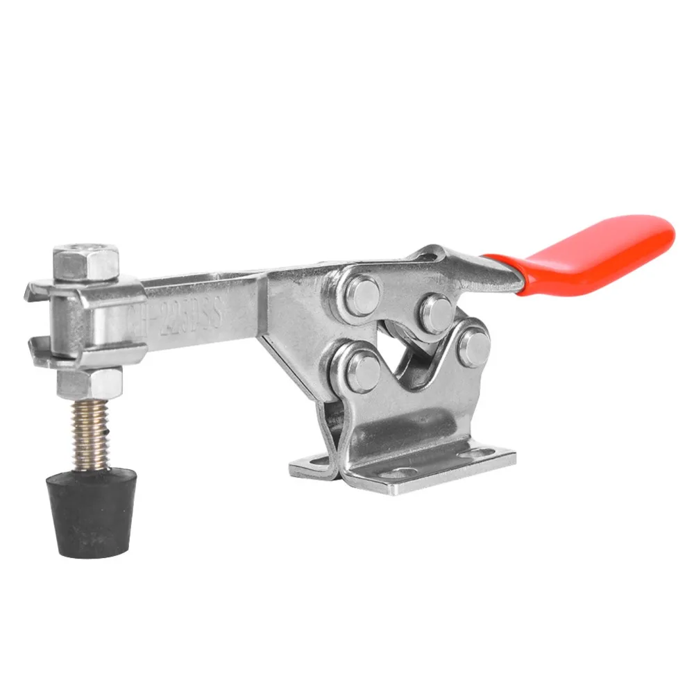 Stainless Steel Horizontal Toggle Clamp Lever Action 280KG Holding Capacity Welding Fixture Clamp Horizontal Design