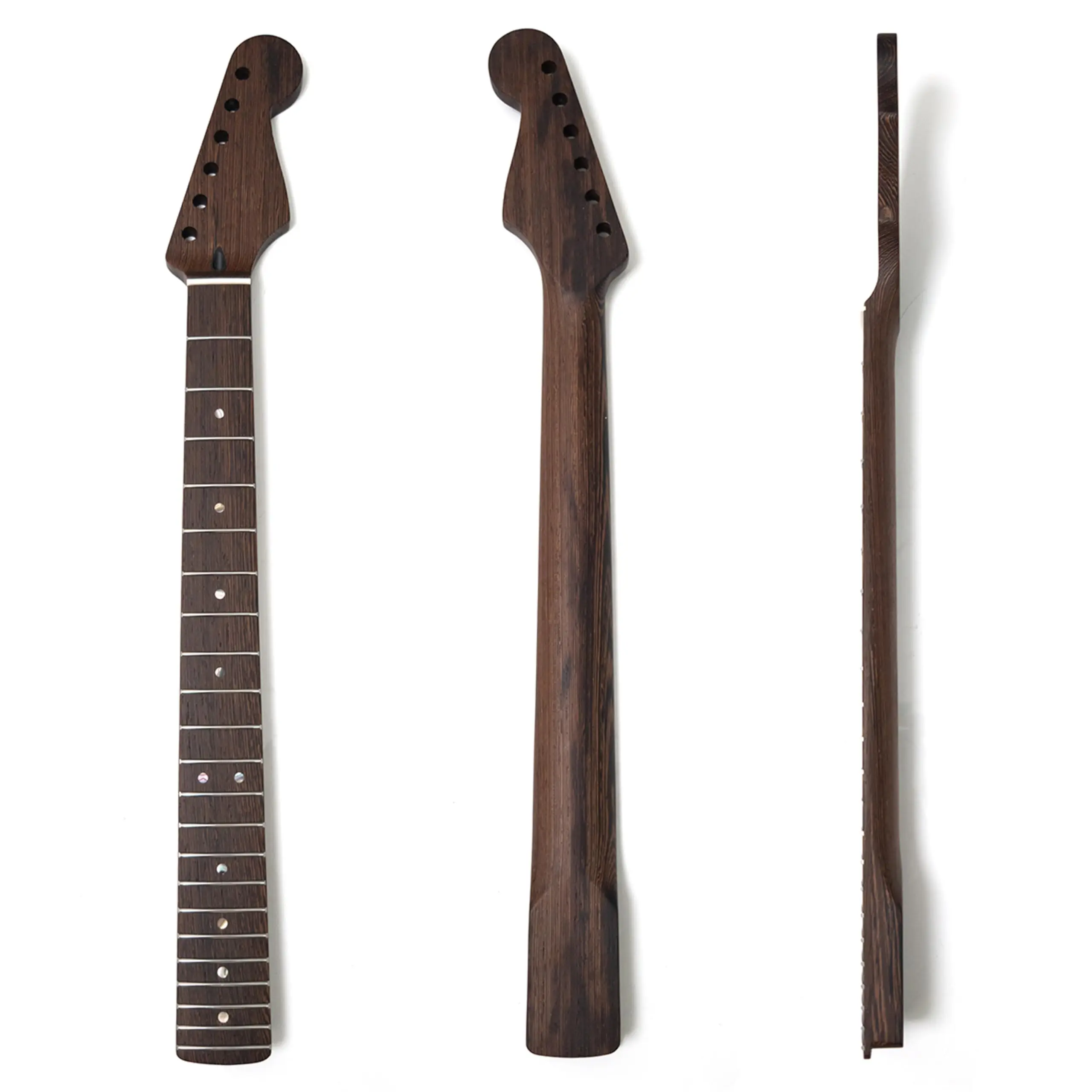 

Premium Electric Guitar Neck ST Wenge Wood Neck, 22 Stainless Steel Frets, 14-Inch Radius 6-String Satin Matte Finish