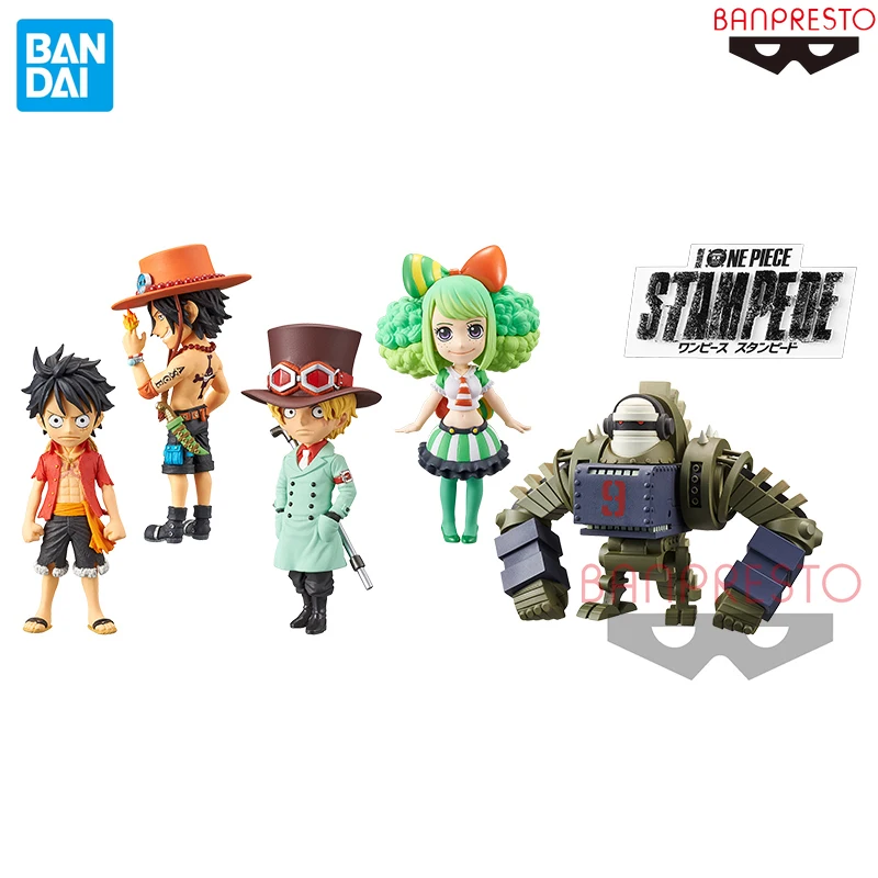 In Stock BANDAI BANPRESTO Original One Piece WCF WT100 STAMPEDE 3 Luffy Sabo Ace Anne Anime Figures Toys Gifts