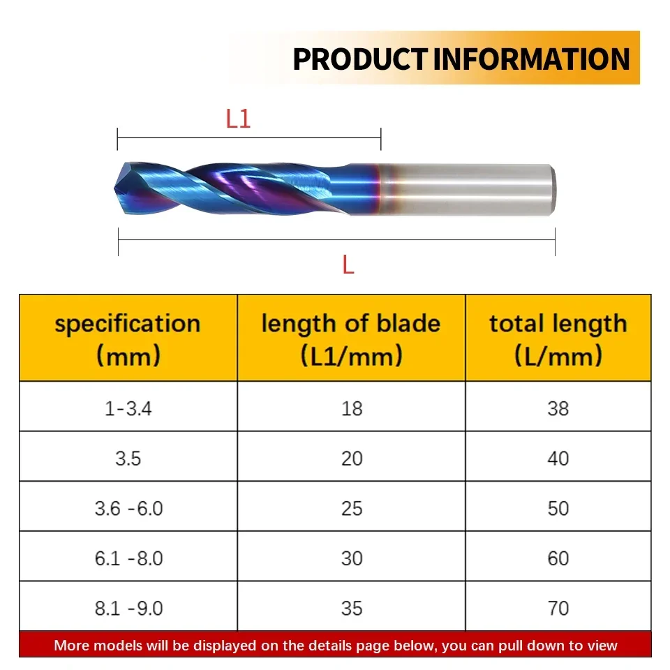 RIGTIP HRC65° Tungsten Carbide Drills  150mmL Metal Drill Bits For Hard Metalworking CNC Lathe Steel Drilling Tool