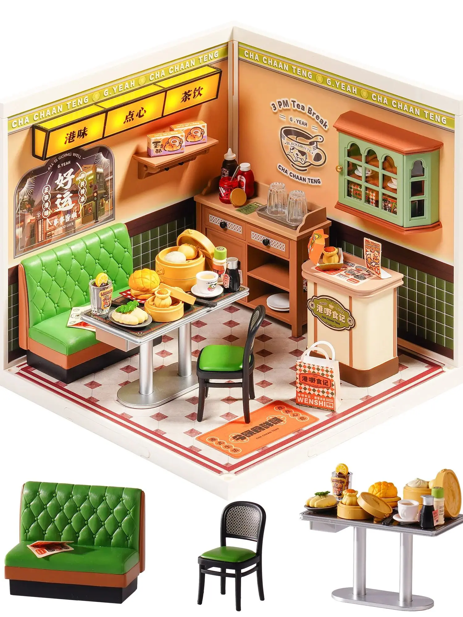 

Конструктор Rolife Super Creator: миниатюрный домик-кафе «Гонконгские закуски», 3D-пазл с LED-подсветкой для декора дома, подарки для взрослых