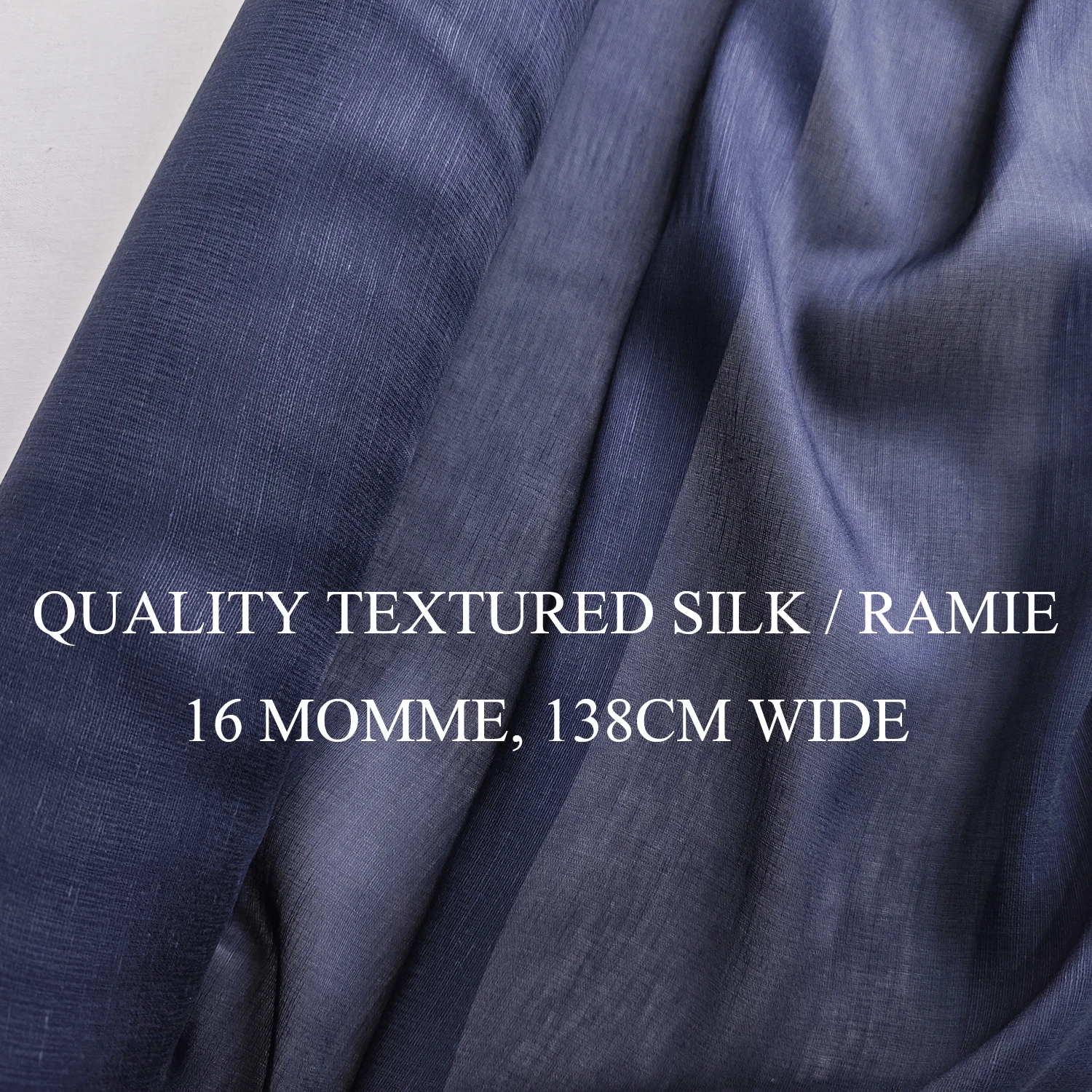 16 Momme, Marineblau Weiß Rot Khaki Hochwertiger Strukturierter Seiden-Ramie-Stoff Natürliches Kleider- und Hemdenmaterial Gerippte Seide-Ramie