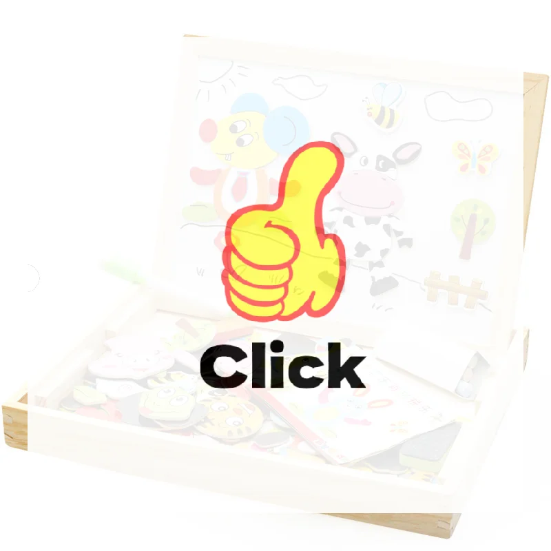 木製多機能子供用動物パズル、磁気お絵かきボード、黒板、学習教育玩具