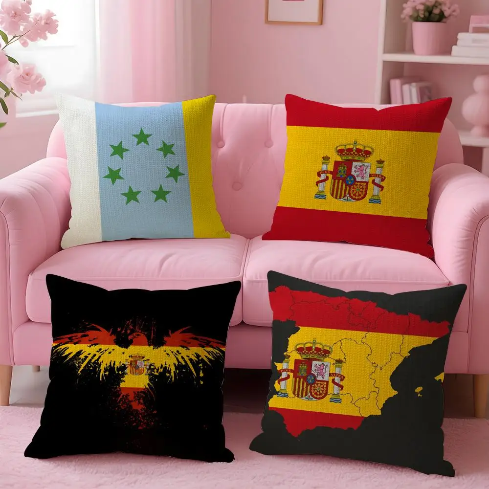 Spain Spanish Canary Islands Cushion Cover Natural Linen Organic Fabric Double-Sided Printing Sofa Home Decor Gift Pillow Cover