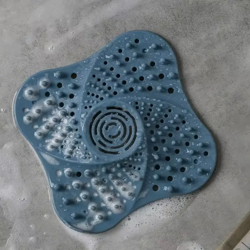 Bathroom Sink Drain Silicone Hair Filter Kitchen Deodorant Garbage Filter Pad Suction Cup Floor Drain Sink Hair Filter