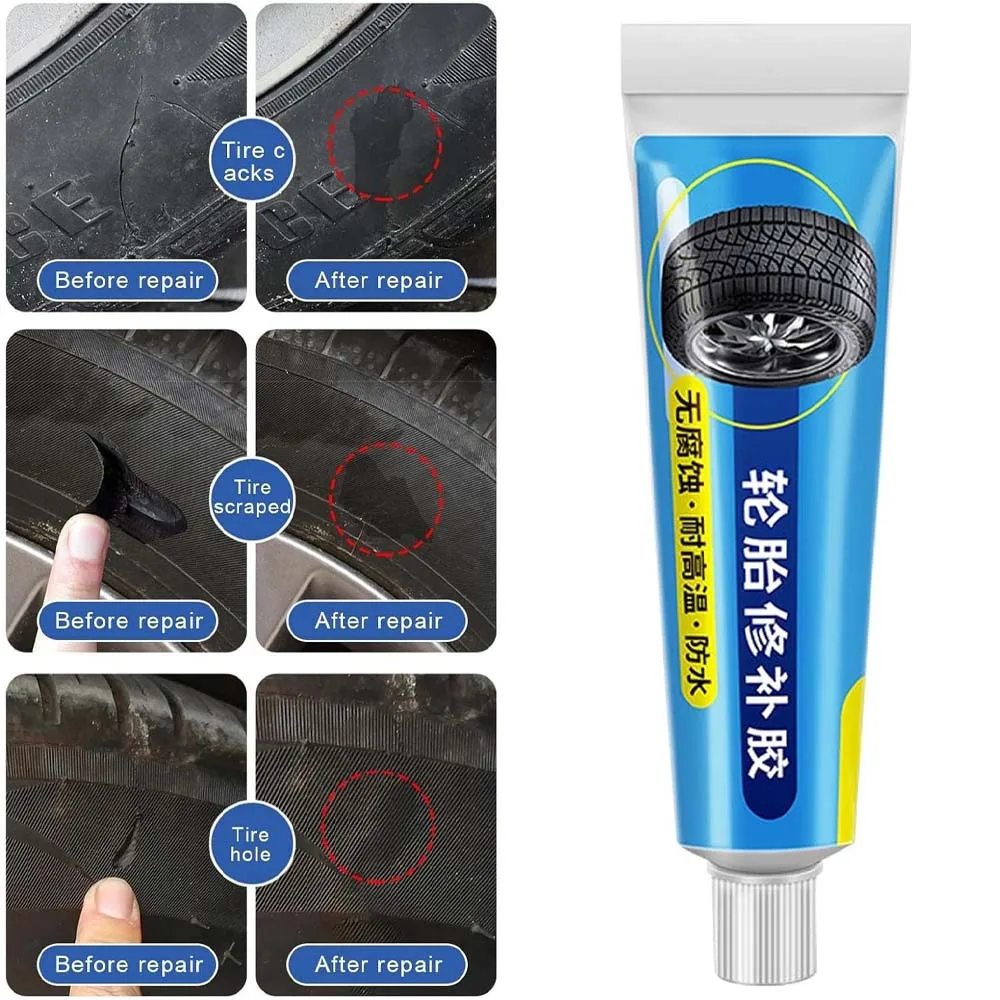 CAER Tire Repair Black Glue Liquid Strong Rubber Car Instant Strong Tools Wear-resistant Non-corrosive Adhesive Bond Repairing