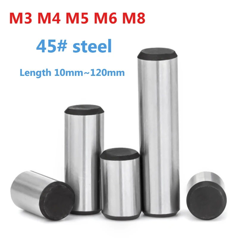 5-20pcs Solid Cylindrical Dowel Pins 45# Steel High Strength Quench Hardened Steel Metal Fixed Parallel Pin GB119 M3 M4 M5 M6 M8
