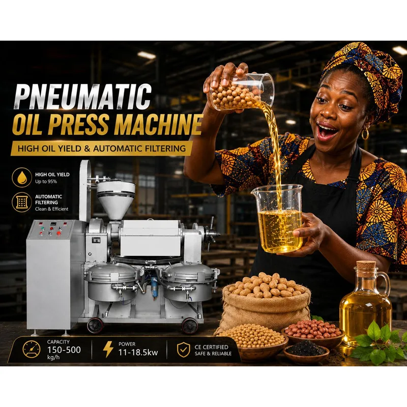 Fully Automatic Pneumatic Oil Press Machine For Peanut & Sesame Cold Pressing