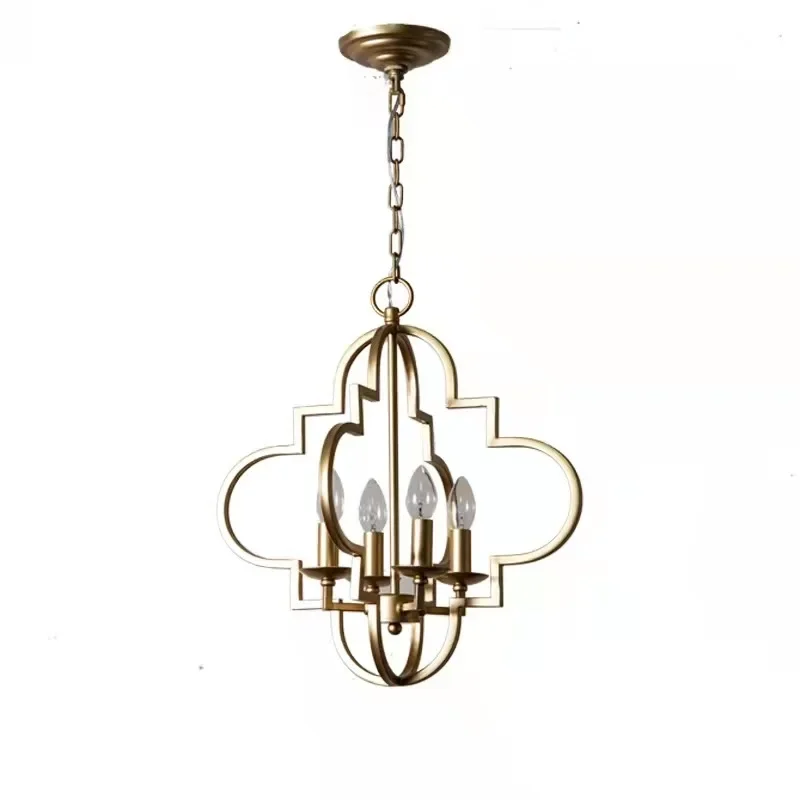 

Creative American country simple wrought iron chandelier, living room, dining room, bedroom, clothing store entrance lamps