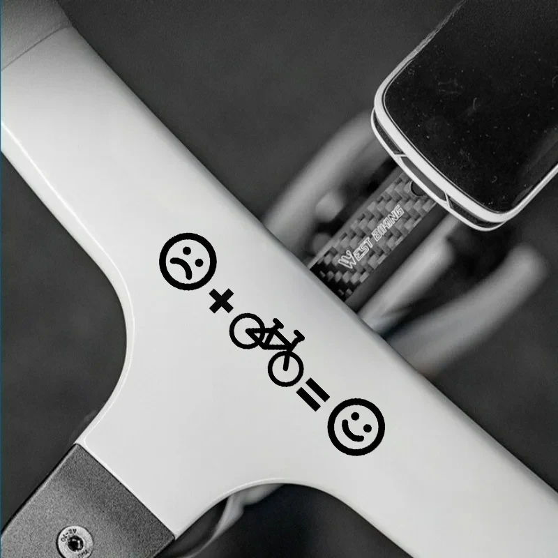 1/2sets Cycling Makes Me Happy Stickers Waterproof Vinyl Decals for Bike Frame Handlebar Top Tube Universal Fit