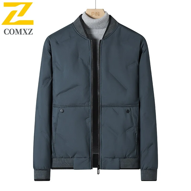 

Men's New Winter Baseball Collar Cardigan Jacket Cotton Top Business Casual Style Warm Insulated Outerwear Fashionable Coat