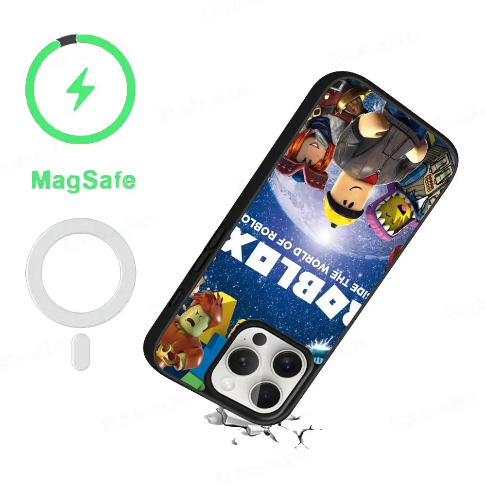 لعبة شعبية R-Roblox حافظة هاتف حافظة مغناطيسية Magsafe حافظة هاتف آيفون 17 Air 16 Pro Max 15 14 13 12