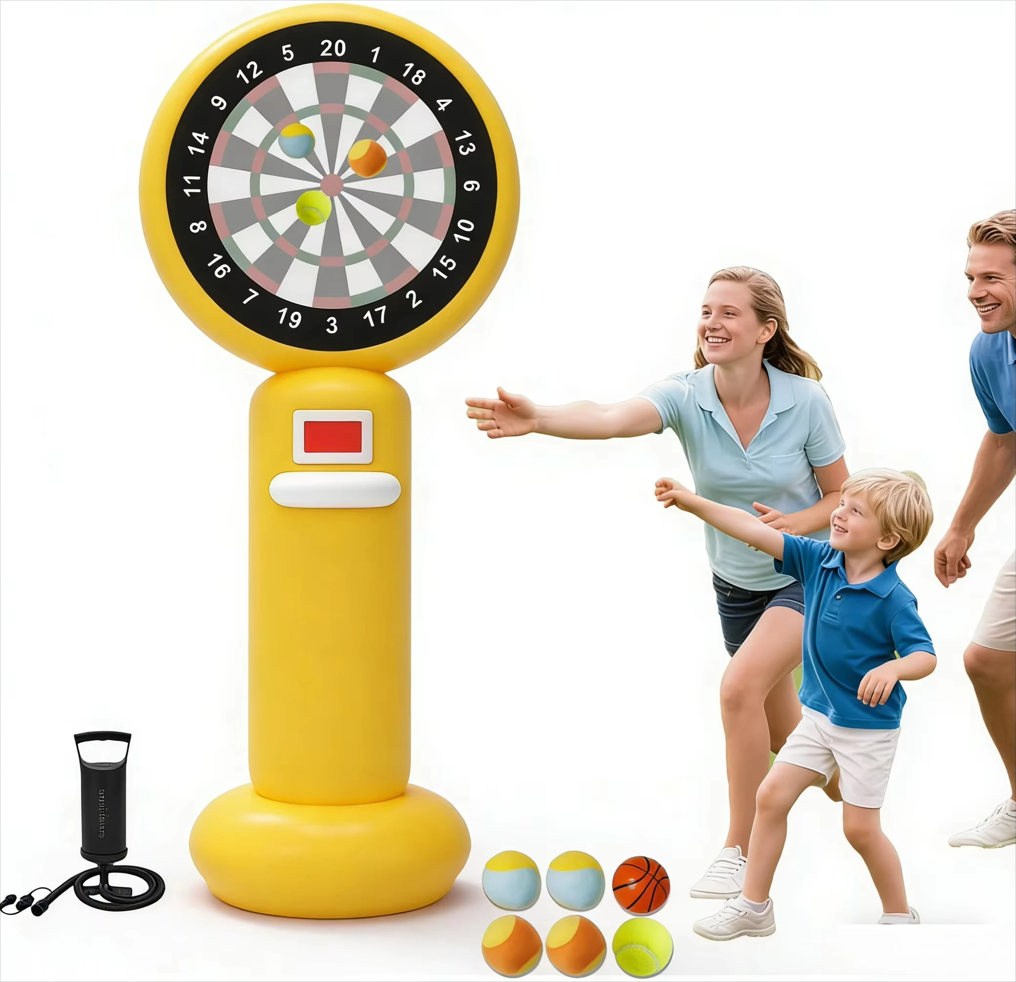 Inflatable Dart Board Game Set, Sticky Balls, Safe Outdoor Family Fun, Kids Adults, Backyard Party Activities, 6FT Diameter