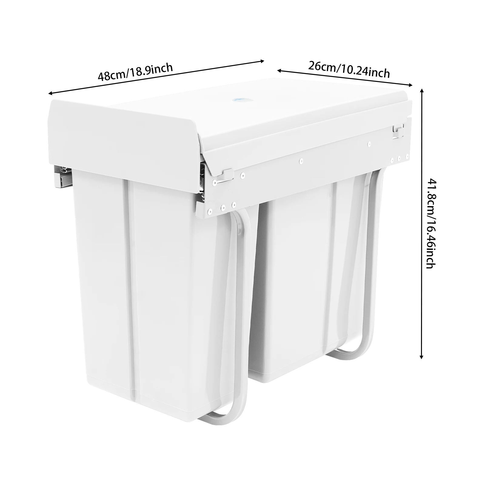 

10L + 20L Kitchen Cabinet Garbage Can Under Cabinet Trash Can, Ordinary Rail Pull Out Under Cabinet Trash Can for Sinks