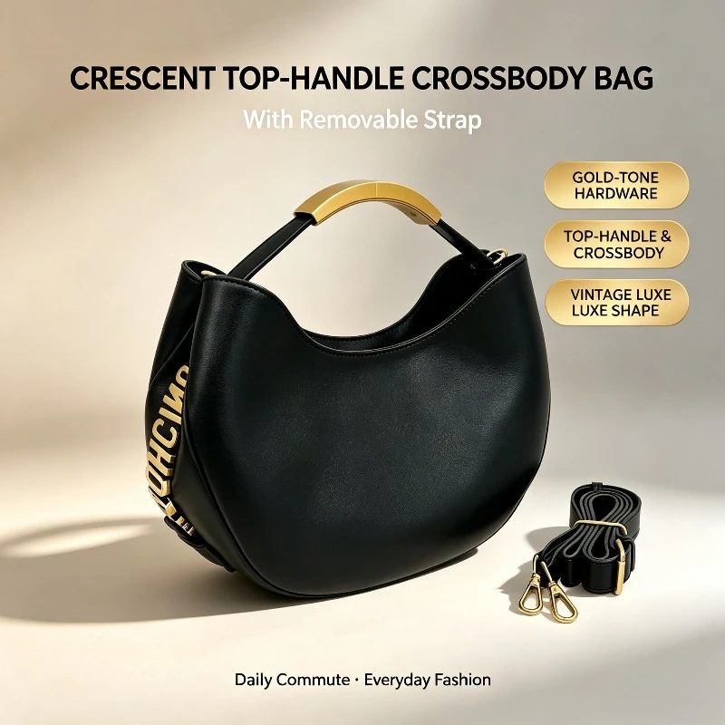 2026 New Women Golden Letter Tote Drawstring Bucket Bag Luxury Closure Spacious Capacity Trendy Hot Selling Purse