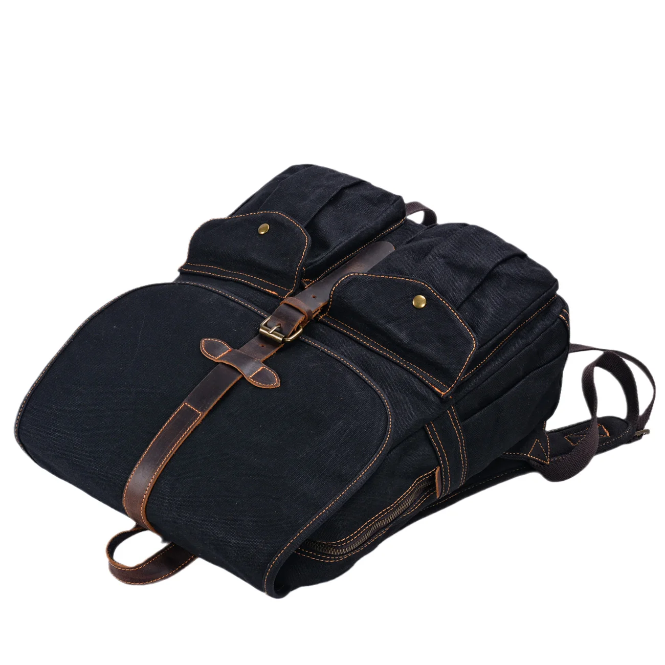 Vintage Oil Wax Canvas Backpack Outdoor Large Capacity Travel Bag Leisure 16 inch Computer Bag Student School Bag