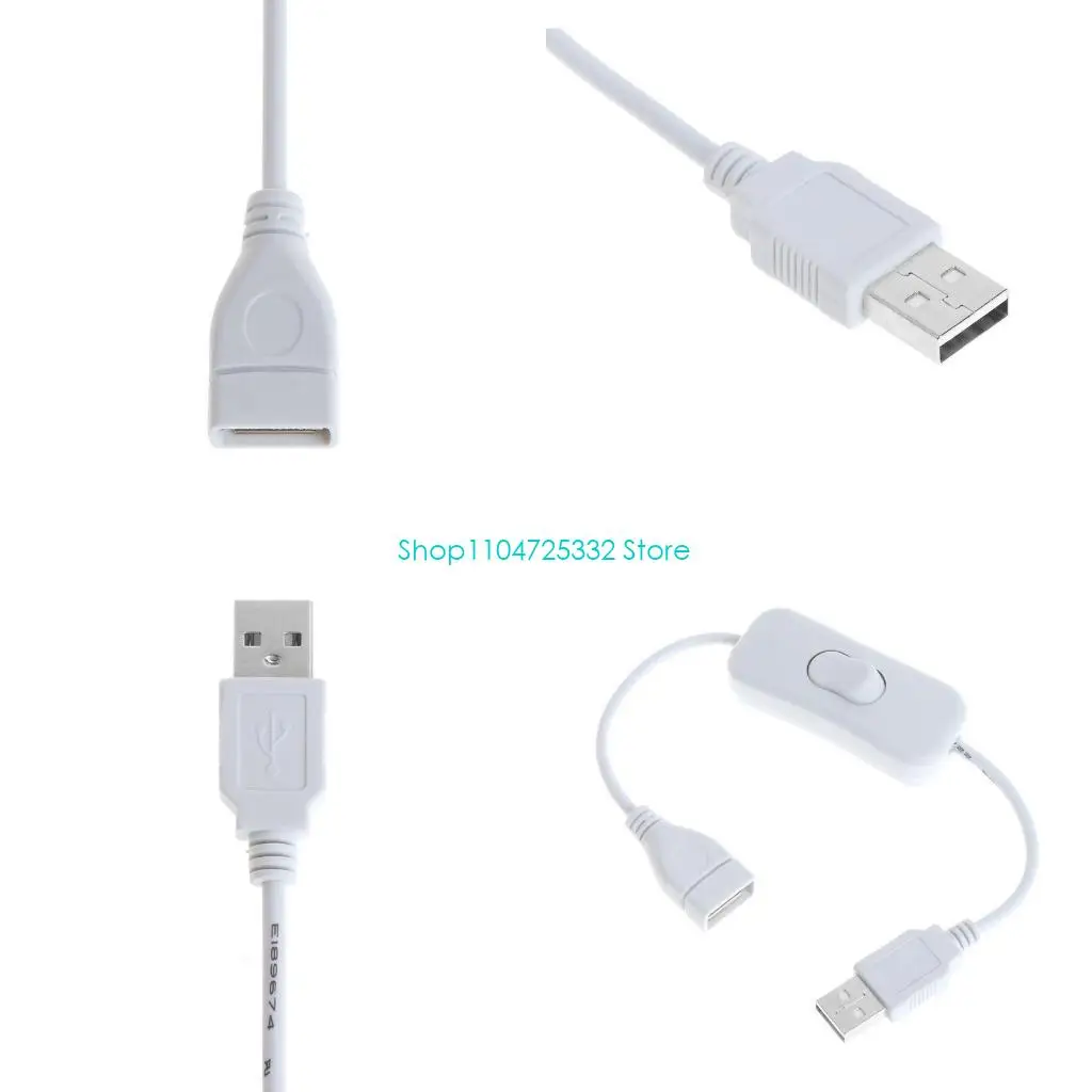 

P5EA USB cable New 28cm USB 2.0 A Male to A Female Extension Extender White Cable Wit