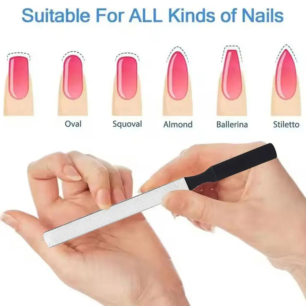 1pcs Double-sided Replacement Sand Paper Nail File With Metal Handle Nail Polish Sanding Buffer Strips Nail Polishing Manicure