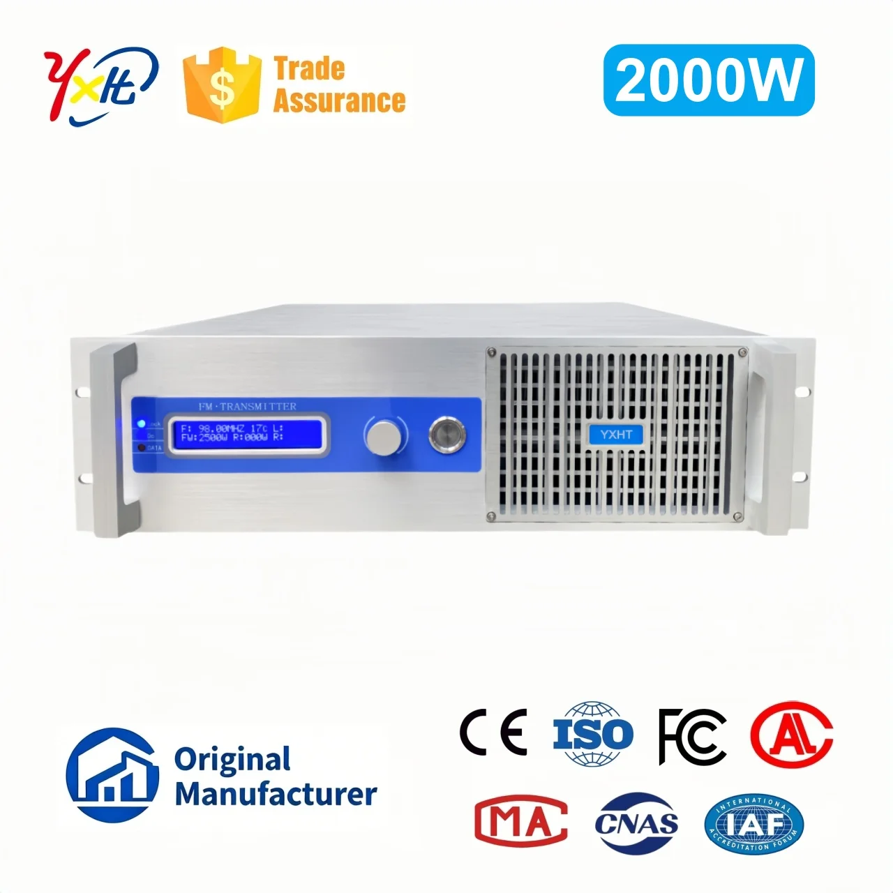 School YXHT-1, 2KW(2000W) FM Transmitter, Sports Meeting PA, Broadcast Level, Strong Signal, Easy Install