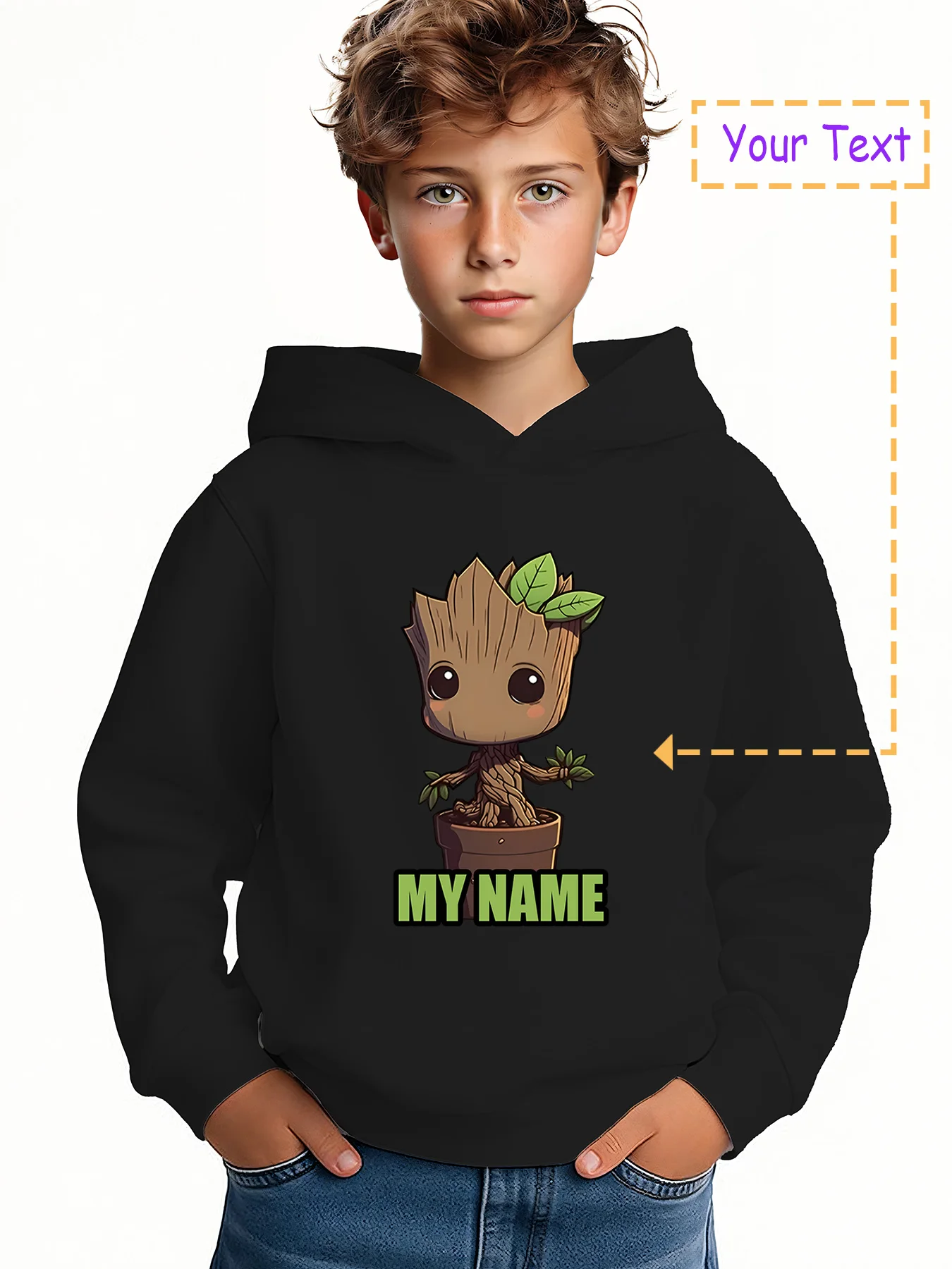 

MINISO Groot Potted Plant Hoodie - Cute Groot potted plant shape, cute and natural style, suitable for home leisure and easy str
