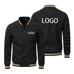 Free Men's Customized Logo Brand Jacket, Windproof Jacket, Printed Zipper, Solid File, Casual Fashion, Outdoor, Men's Motorcycle
